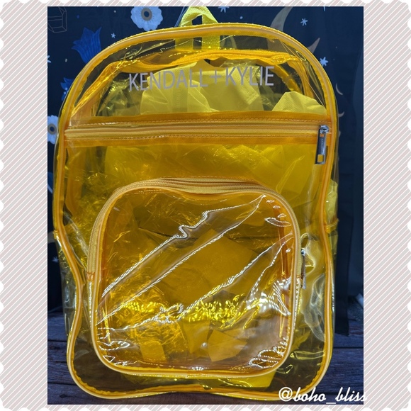 KENDALL + KYLIE | Translucent Yellow Full Size Backpack NWT - Picture 3 of 7